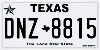 TX license plate DNZ8815