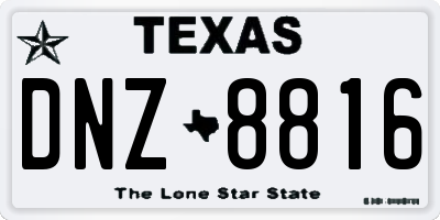 TX license plate DNZ8816