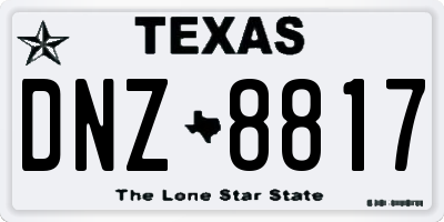 TX license plate DNZ8817