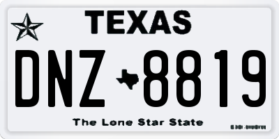 TX license plate DNZ8819