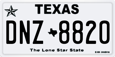 TX license plate DNZ8820