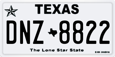 TX license plate DNZ8822