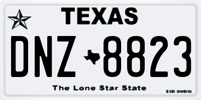 TX license plate DNZ8823