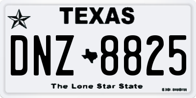 TX license plate DNZ8825
