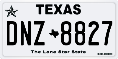 TX license plate DNZ8827