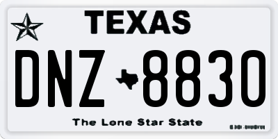 TX license plate DNZ8830