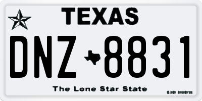 TX license plate DNZ8831