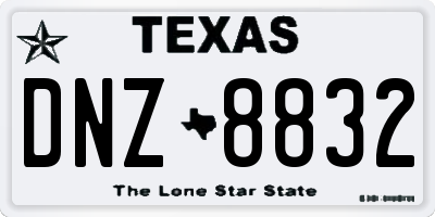 TX license plate DNZ8832