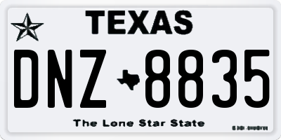 TX license plate DNZ8835
