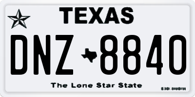 TX license plate DNZ8840