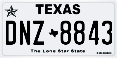 TX license plate DNZ8843