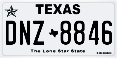TX license plate DNZ8846