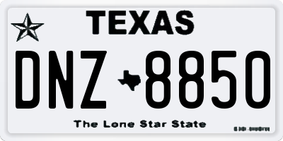 TX license plate DNZ8850