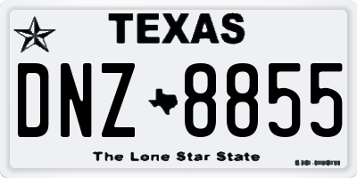 TX license plate DNZ8855