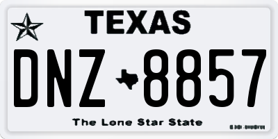 TX license plate DNZ8857