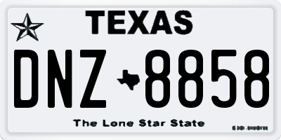 TX license plate DNZ8858