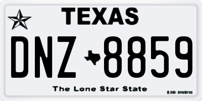 TX license plate DNZ8859