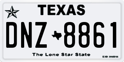 TX license plate DNZ8861