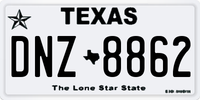 TX license plate DNZ8862