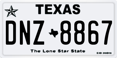 TX license plate DNZ8867