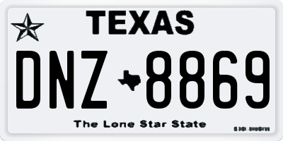 TX license plate DNZ8869