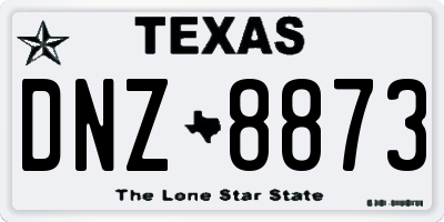 TX license plate DNZ8873