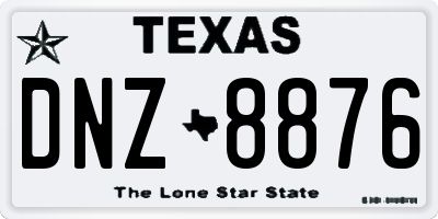 TX license plate DNZ8876