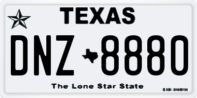 TX license plate DNZ8880