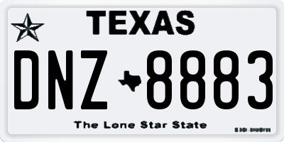 TX license plate DNZ8883