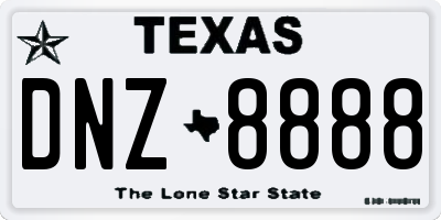 TX license plate DNZ8888