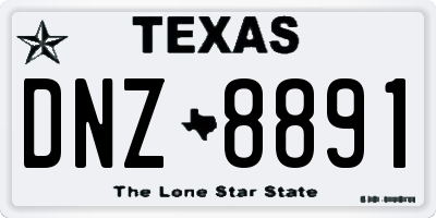 TX license plate DNZ8891