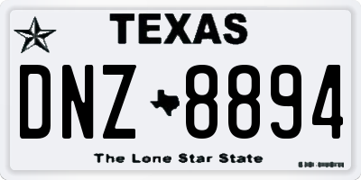 TX license plate DNZ8894