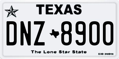 TX license plate DNZ8900