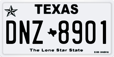 TX license plate DNZ8901