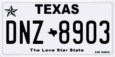 TX license plate DNZ8903
