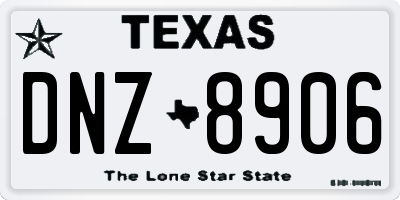 TX license plate DNZ8906