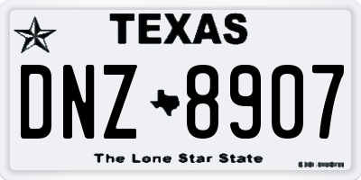 TX license plate DNZ8907