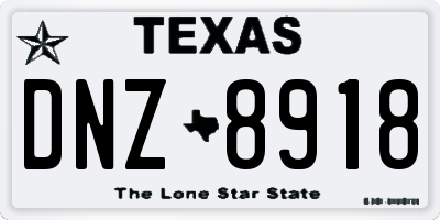TX license plate DNZ8918
