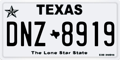 TX license plate DNZ8919