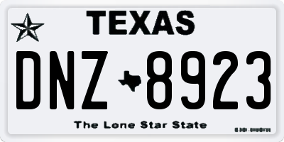 TX license plate DNZ8923