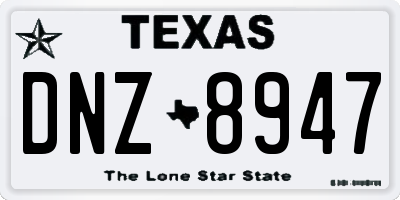 TX license plate DNZ8947