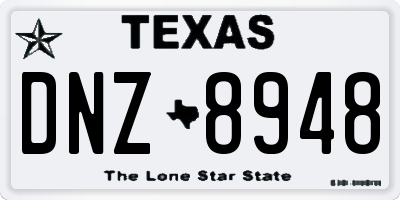 TX license plate DNZ8948