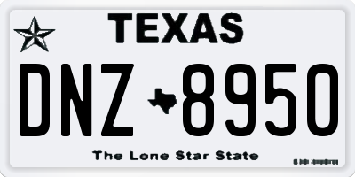 TX license plate DNZ8950