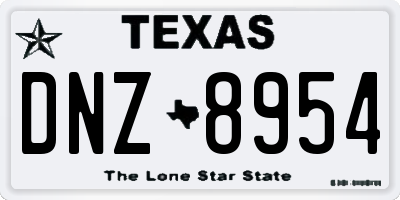 TX license plate DNZ8954