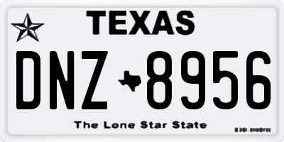 TX license plate DNZ8956