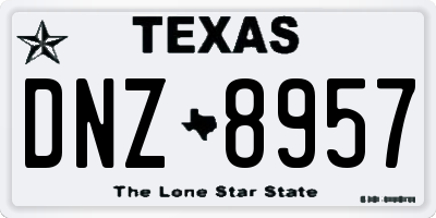 TX license plate DNZ8957