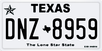 TX license plate DNZ8959