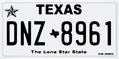 TX license plate DNZ8961