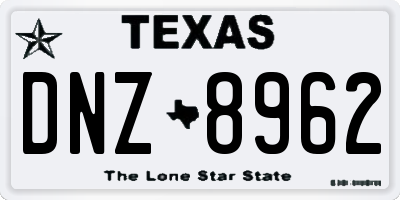 TX license plate DNZ8962