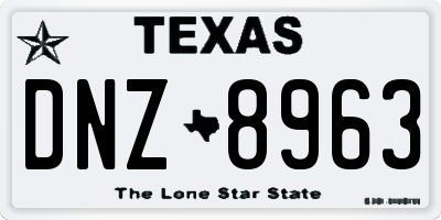 TX license plate DNZ8963